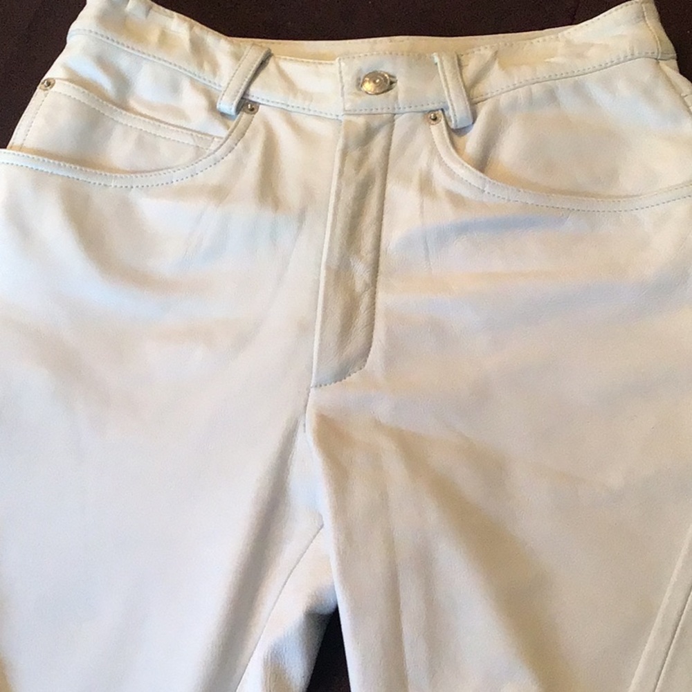 #White leather jeans